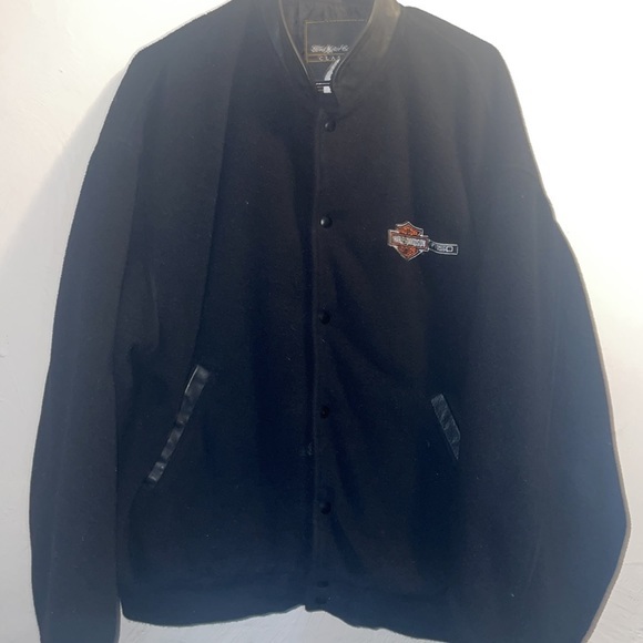 Vintage-Harley Davidson Ford Motor Co Jacket Size Large Full Button Biker - Picture 4 of 7